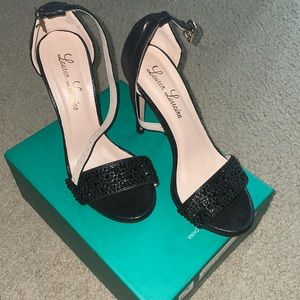 Black elegant heels with rhinestones